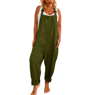 Briar- Relaxed Linen Overalls with Adjustable Straps and Pockets