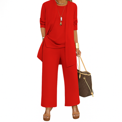 Isabeau – Two-Piece Women's Set with Long Sleeve Top and Wide-Leg Pants