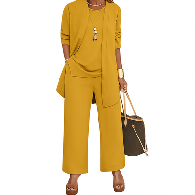 Isabeau – Two-Piece Women's Set with Long Sleeve Top and Wide-Leg Pants