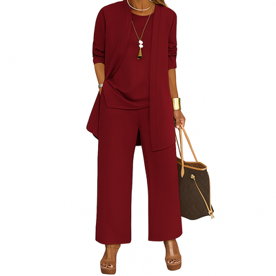 Isabeau – Two-Piece Women's Set with Long Sleeve Top and Wide-Leg Pants