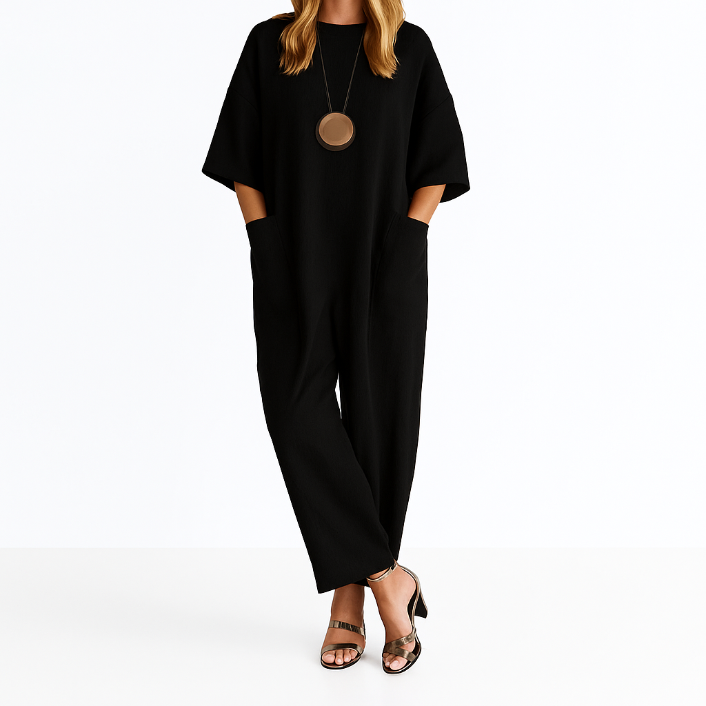 Zuleika – Minimalist One-Piece Jumpsuit with Pockets & Straight-Leg Pants