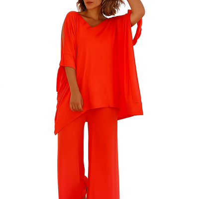 Yelena – Boho Two-Piece Set with Oversized Pullover & Wide-Leg Pants