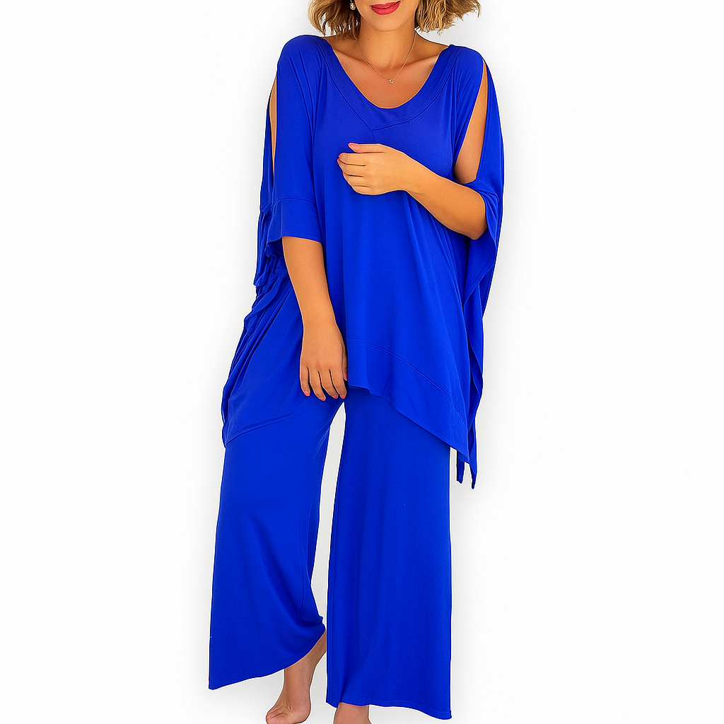 Yelena – Boho Two-Piece Set with Oversized Pullover & Wide-Leg Pants