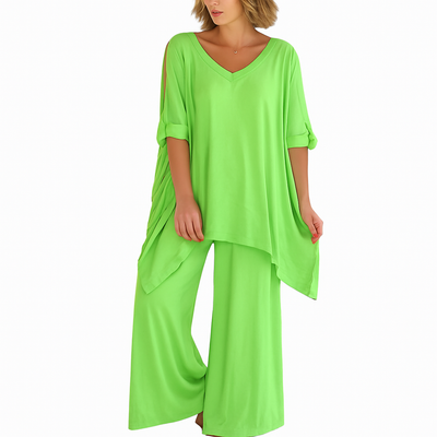 Yelena – Boho Two-Piece Set with Oversized Pullover & Wide-Leg Pants