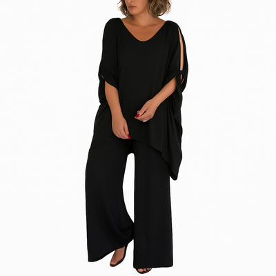 Yelena – Boho Two-Piece Set with Oversized Pullover & Wide-Leg Pants