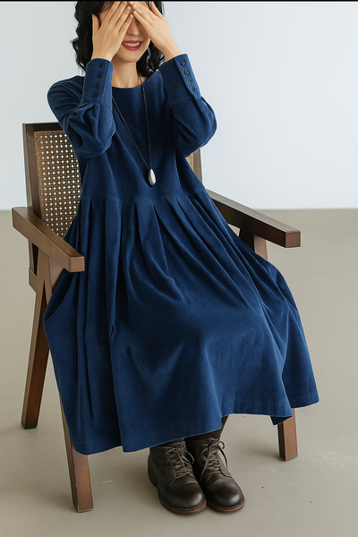 Marcelline – Plus Size Corduroy Dress With Pockets