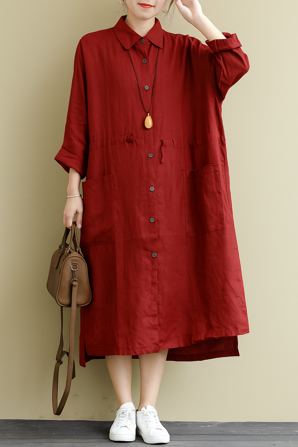 Delilah – Casual Oversize Linen Maxi Dress