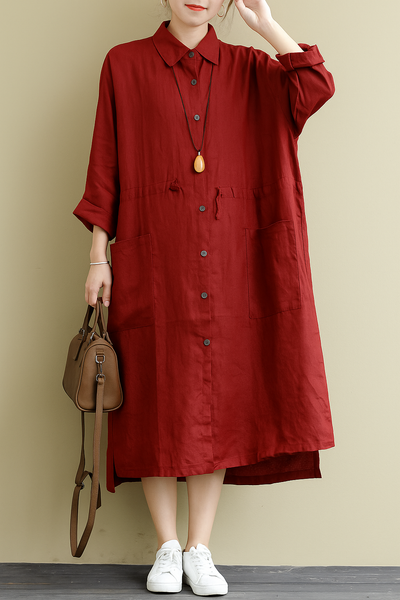 Delilah – Casual Oversize Linen Maxi Dress