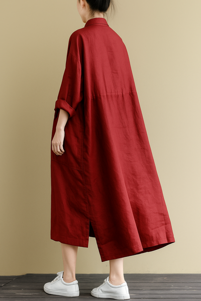 Delilah – Casual Oversize Linen Maxi Dress