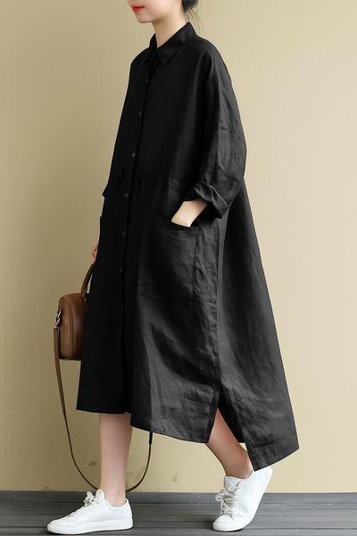 Delilah – Casual Oversize Linen Maxi Dress