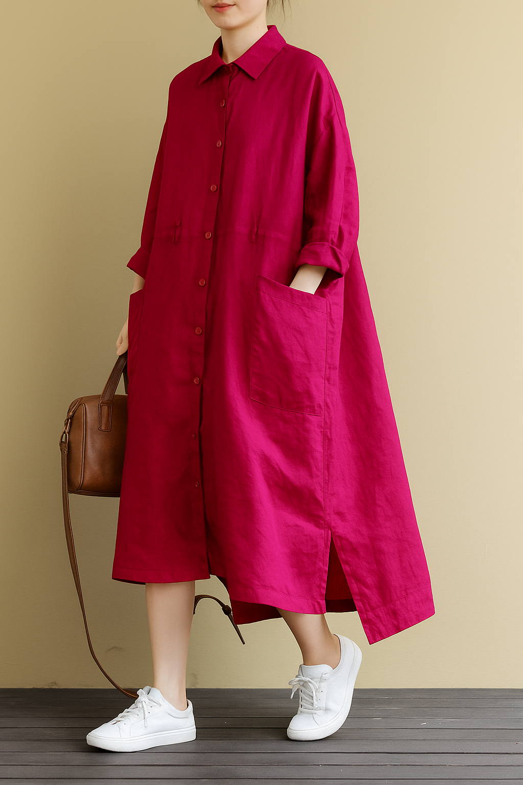 Delilah – Casual Oversize Linen Maxi Dress
