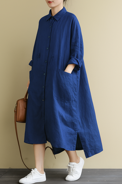Delilah – Casual Oversize Linen Maxi Dress