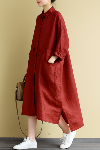 Delilah – Casual Oversize Linen Maxi Dress