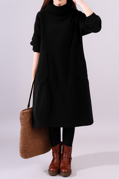Lavelle – Thick Corduroy Turtle Neck Dress