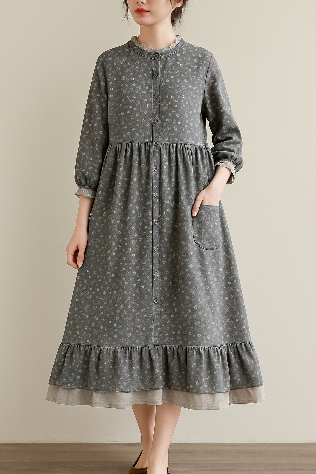Ondine – Boho Ruffled Patchwork Dress