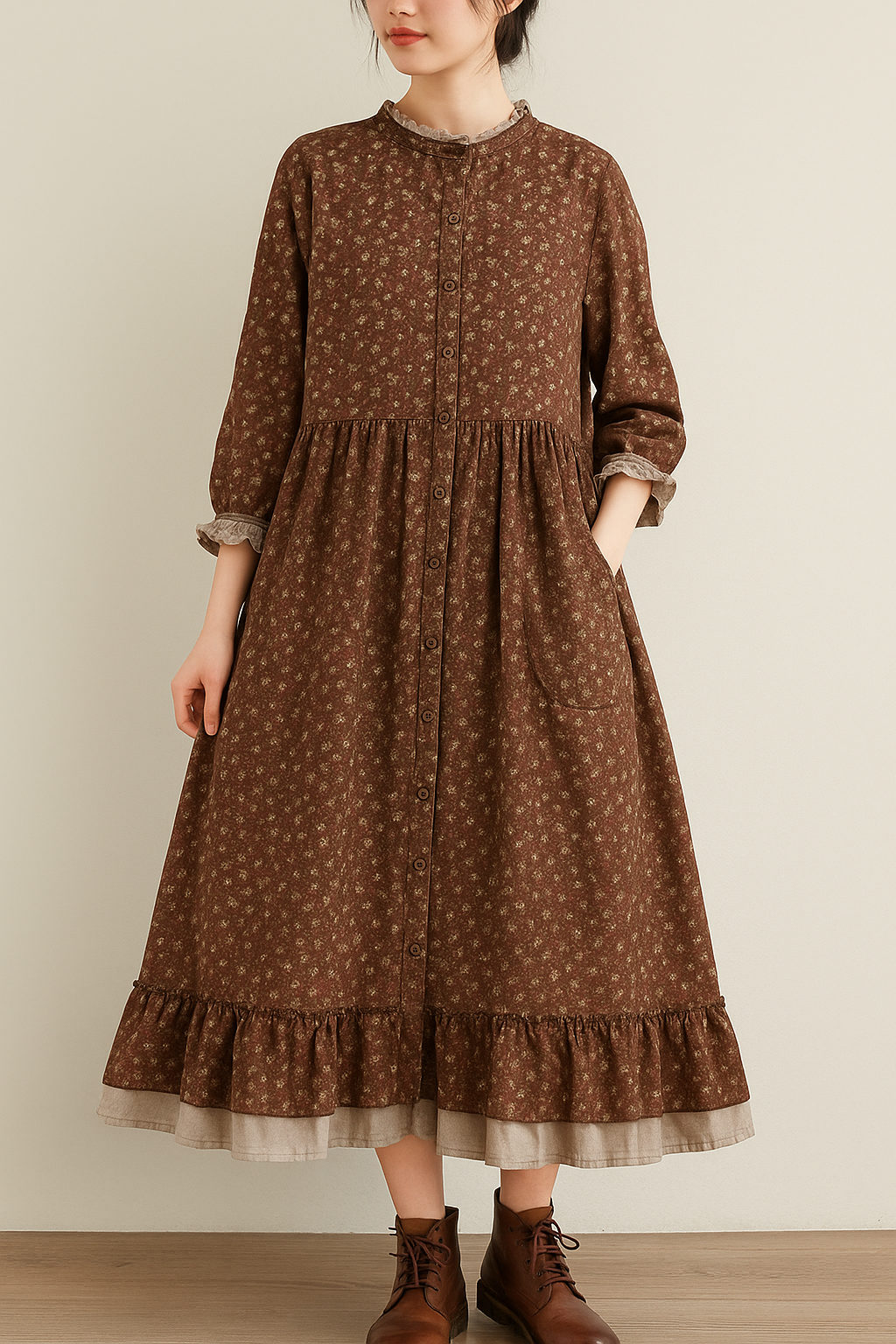 Ondine – Boho Ruffled Patchwork Dress