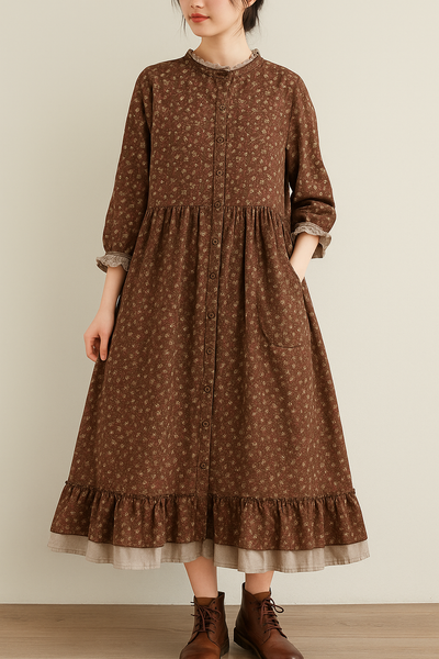 Ondine – Boho Ruffled Patchwork Dress