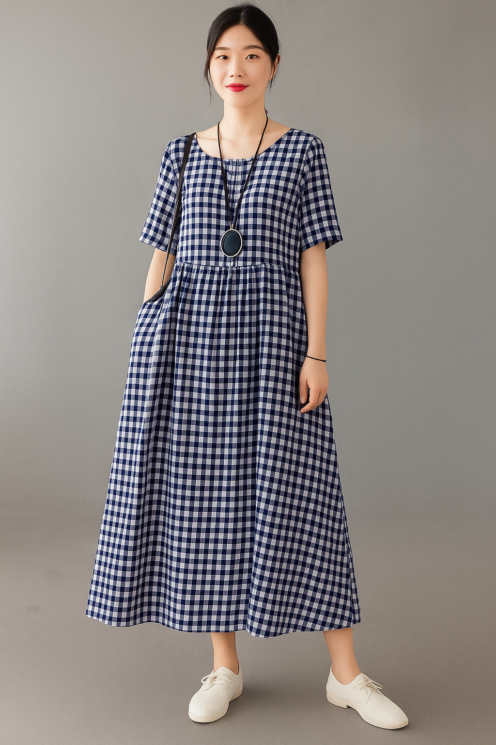 Pascale – Patchwork Linen Quilting Dress