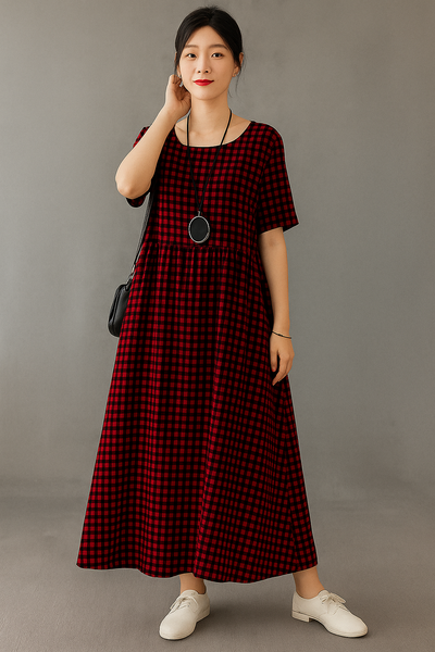 Pascale – Patchwork Linen Quilting Dress