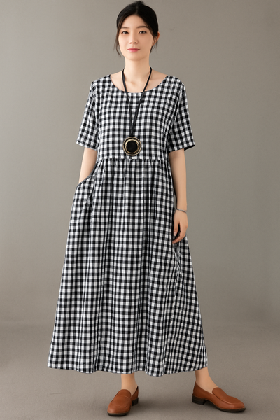 Pascale – Patchwork Linen Quilting Dress