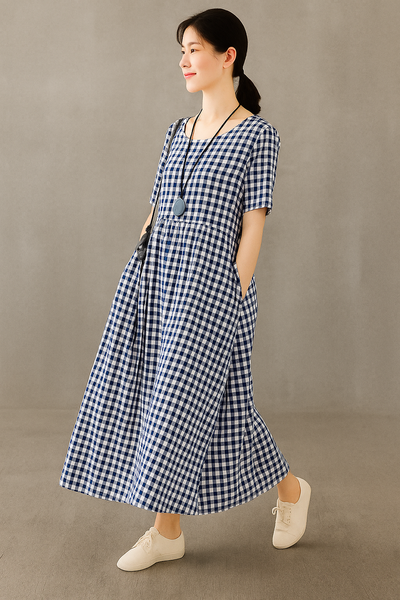 Pascale – Patchwork Linen Quilting Dress