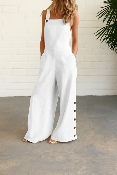 Kaelene - Backless Wide-Leg Summer Jumpsuit with Relaxed Flowy Fit
