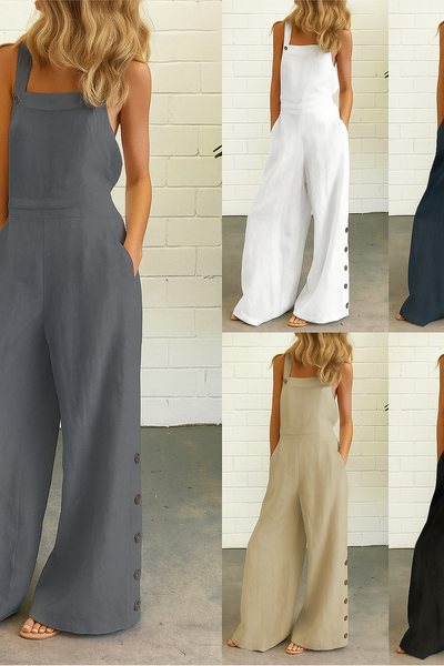 Kaelene - Backless Wide-Leg Summer Jumpsuit with Relaxed Flowy Fit