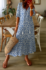 Wilhelmina – Boho Vintage V-Neck Dress