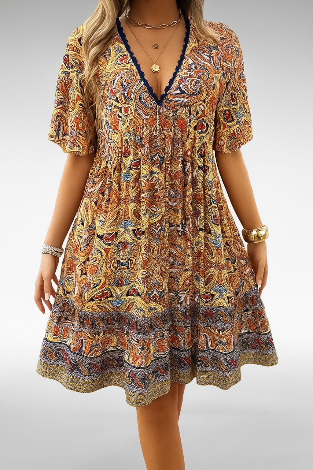Honore – Bohemian Paisley Print Dress