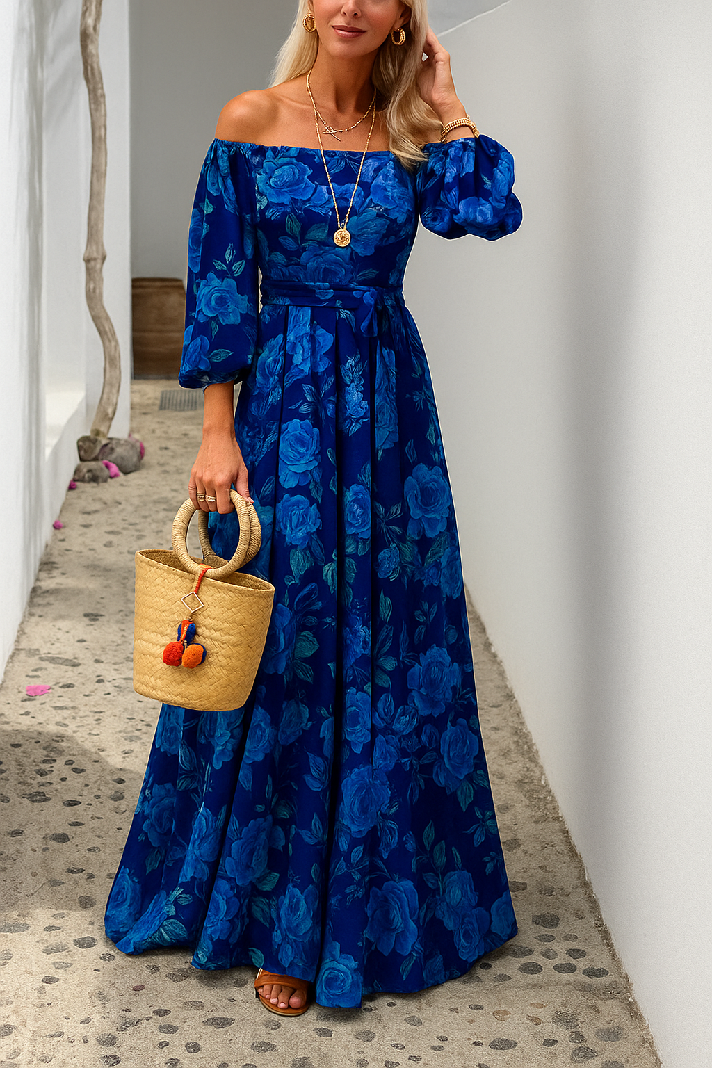 Jacinda – Floral Off-Shoulder Maxi Dress