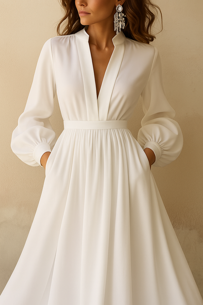 Cybele – Vintage-Inspired V-Neck Maxi Dress