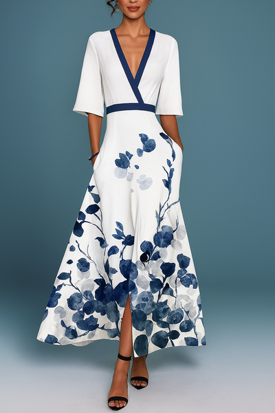 Tatiana – Belted V-Neck Maxi Dress