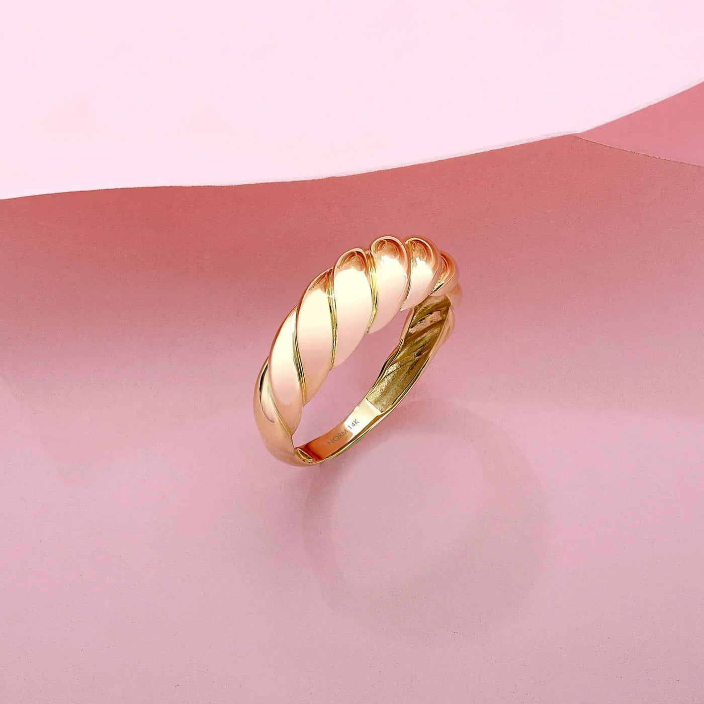 14K Gold Crest Ring That Embodies Bold Sophistication & Frames Your Hand in Luxury