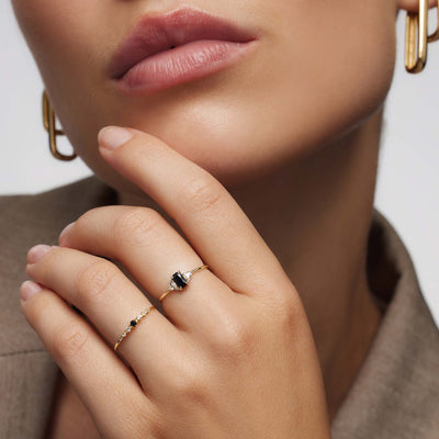 14K Gold Baguette Ring That Elevates Your Day & Night Elegance and Sparkles With Every Move
