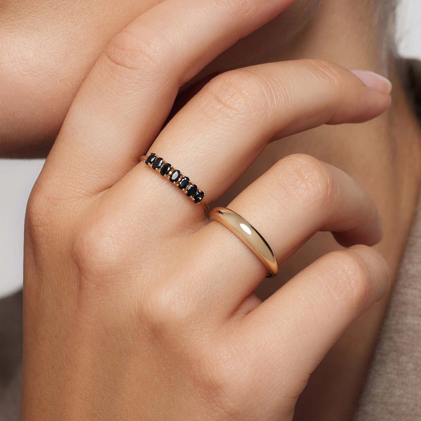 14K Gold Sapphire Band Ring That Makes You Stand Out & Shine With Confidence