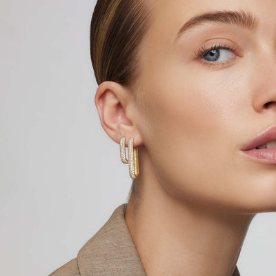 18K Gold Pavé Hoop Earrings That Elevate Your Elegance Instantly & Turn Every Glance Into Admiration