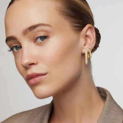 18K Gold Pavé Hoop Earrings That Elevate Your Elegance Instantly & Turn Every Glance Into Admiration