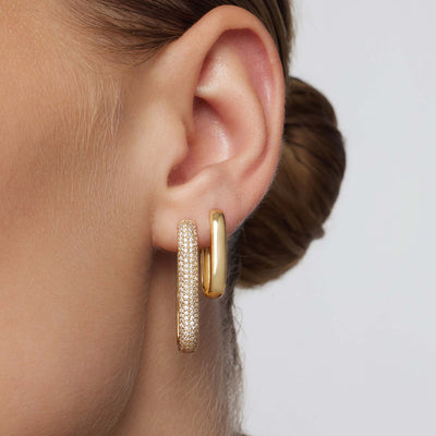 18K Gold Pavé Hoop Earrings That Elevate Your Elegance Instantly & Turn Every Glance Into Admiration