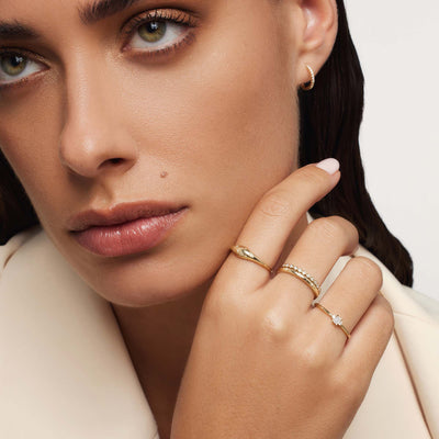 14K Gold Diamond Dome Ring That Radiate Your Understated Glamour