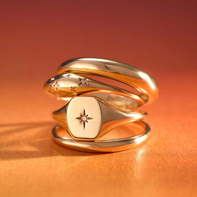 14K Gold Diamond Dome Ring That Radiate Your Understated Glamour
