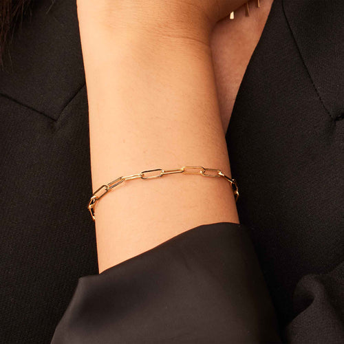 14k Gold Link Bracelet  That Embody Timeless Glamour & Capture Your Pure Elegance