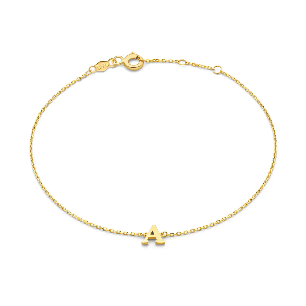 14k Gold Initial Bracelet That Embodies Your Personal Elegance & Lasting Impression