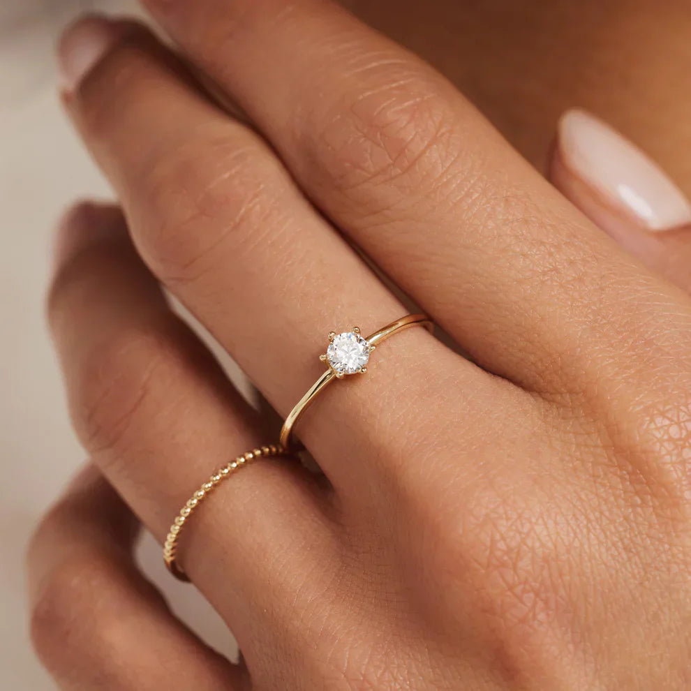 14k Gold Solitaire Ring That Reflects Your Timeless Style & Poised Charm