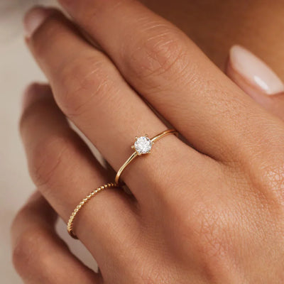 14k Gold Solitaire Ring That Reflects Your Timeless Style & Poised Charm