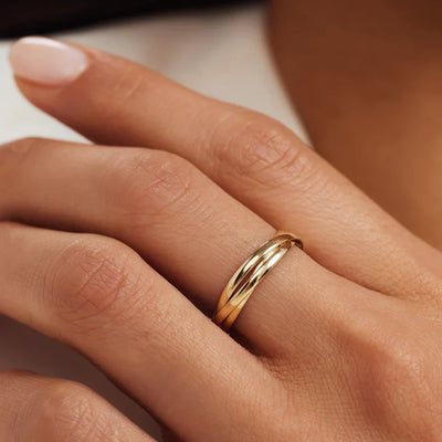 14K Gold Trielle Ring That Showcases Your Distinct Elegance & Poised Sophistication