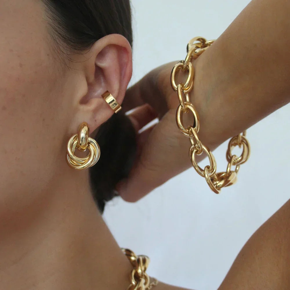 14K Gold Interlocking Earrings That Infuse Your Style With Poised Elegance & Lasting Charm