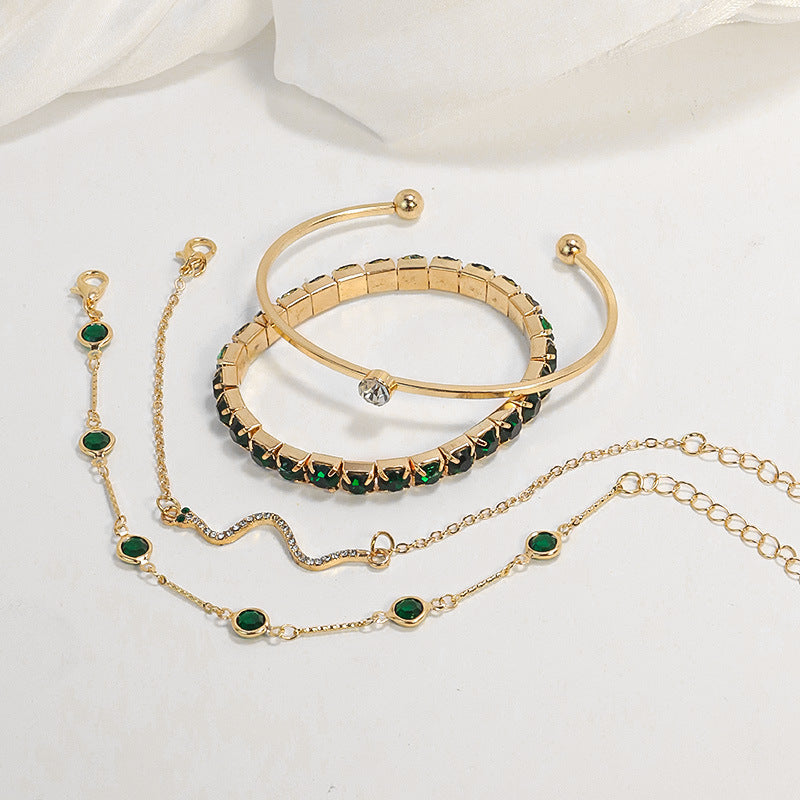 18K Gold Emerald Bracelet Set That Elevates Your Elegance & Captures Every Eye