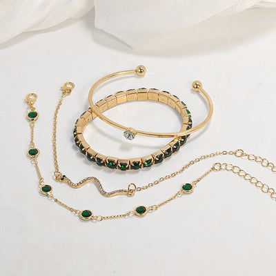 18K Gold Emerald Bracelet Set That Elevates Your Elegance & Captures Every Eye