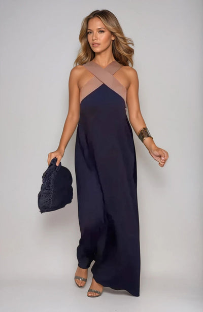 Hyacinth – Chic Crossover Neckline Dress