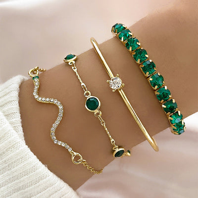 18K Gold Emerald Bracelet Set That Elevates Your Elegance & Captures Every Eye